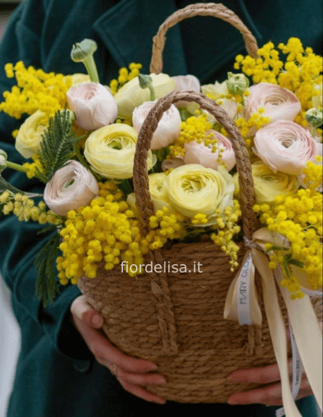 Cesto fiorito mimosa